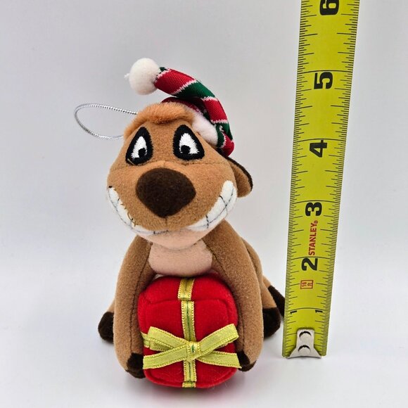 Timon Disney Christmas Ornament Holiday Plush Toy Star Silver 2002 The Lion King - Picture 2 of 8